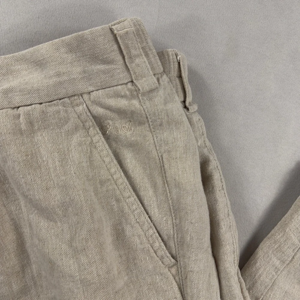 Porter & Ash Linen Blend Pleated Tapered Casual Trousers Mens Size 34